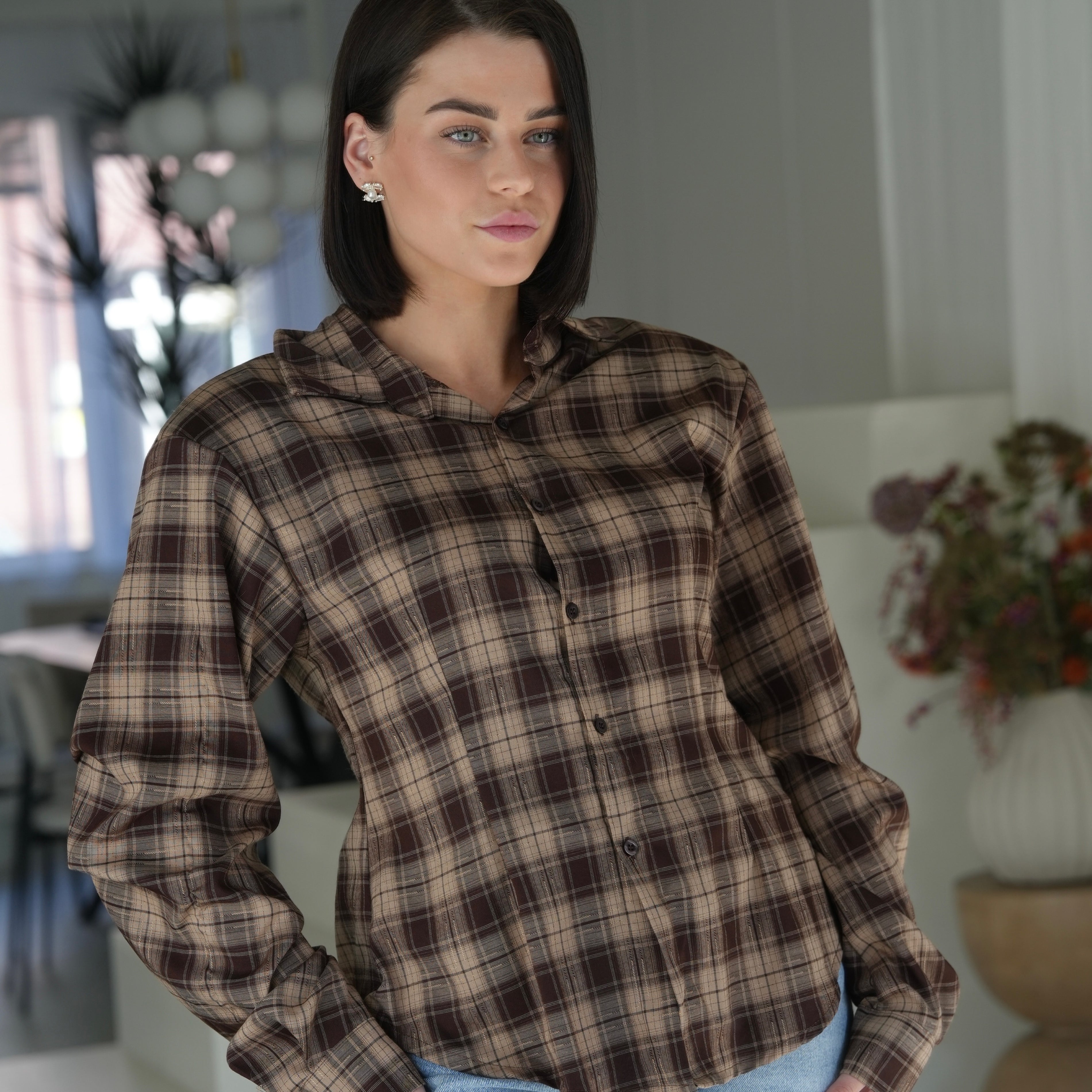 Tailored blouse - Brown
