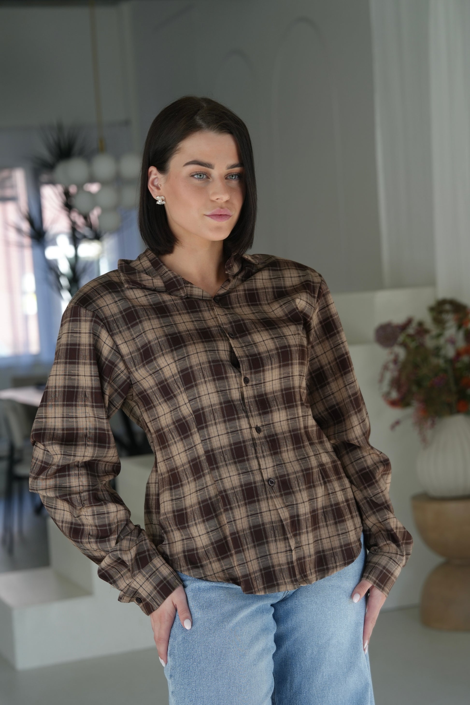 Tailored blouse - Brown