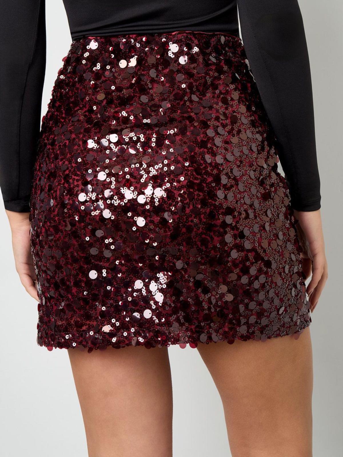 Glitter skirt bordeaux