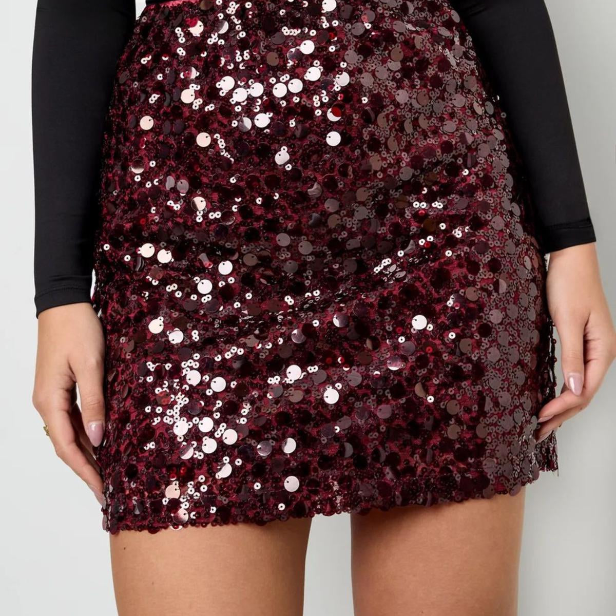 Glitter skirt bordeaux