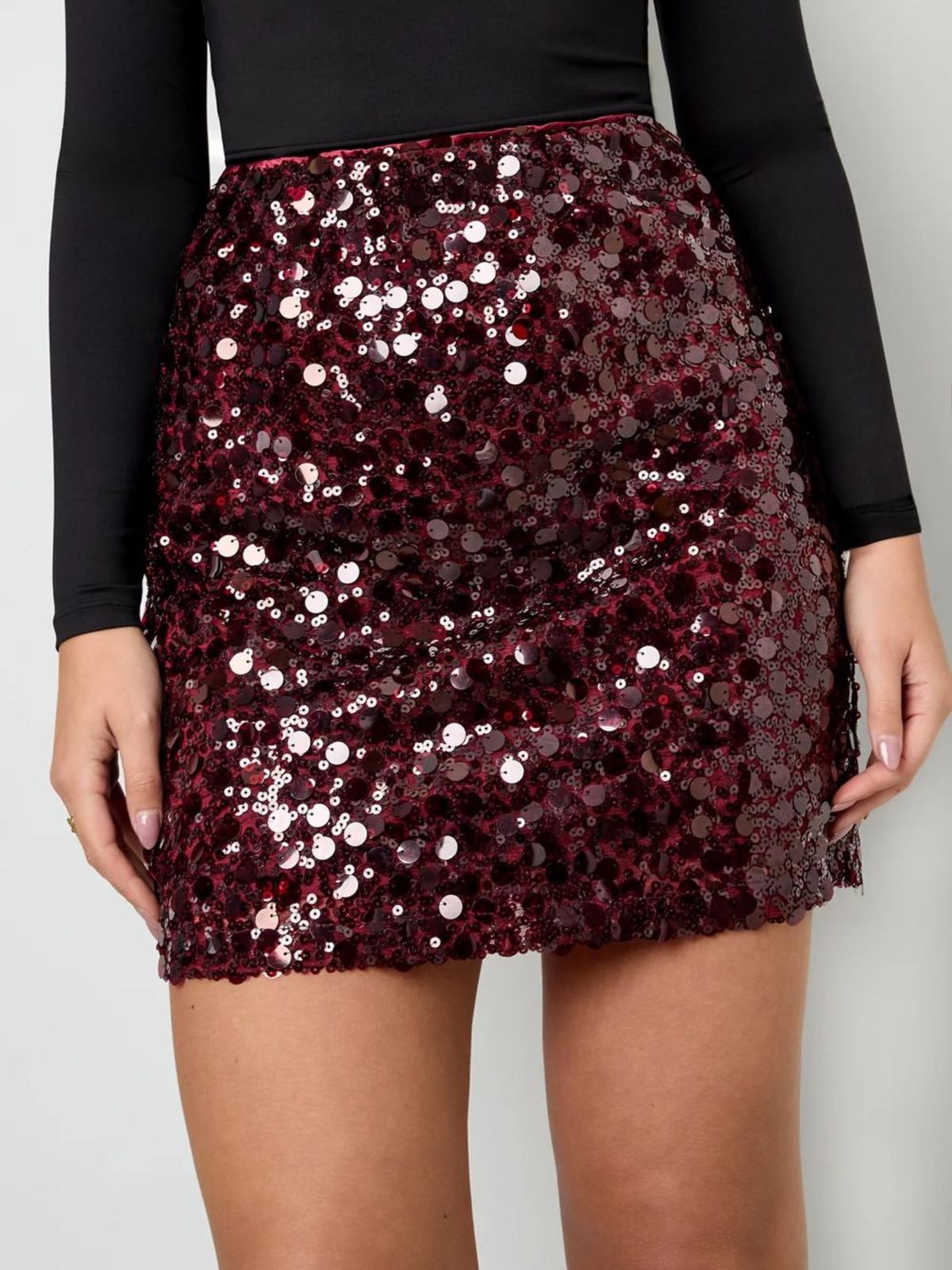 Glitter skirt bordeaux